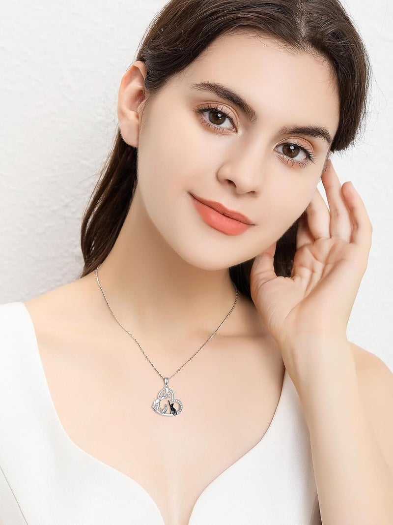 Cargari Store Dragonfly/Butterfly/Elephant/Hummingbird/Axolotl/Horse/Panda/Bee necklace for Women 925 Sterling Silver Heart Pendant Necklace Animal Jewelry Gifts for Women - Image 4